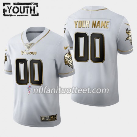 Lasten Minnesota Vikings NFL Pelipaita Custom Nike Valkoinen Golden Edition 100th